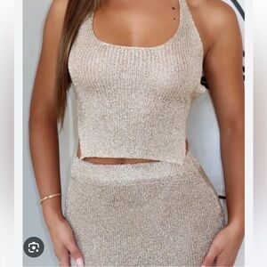 White Fox Boutique Tan Jumpsuit